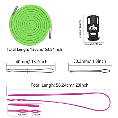 Renashed 24Pack Replacement Drawstrings Universal Drawstrings with 4pcs Drawstring Threaders 10pcs Cord Locks for Pants Sweatpants Hoodies Scrubs Jackets Shorts 51" Long 12 Colors - Image 2