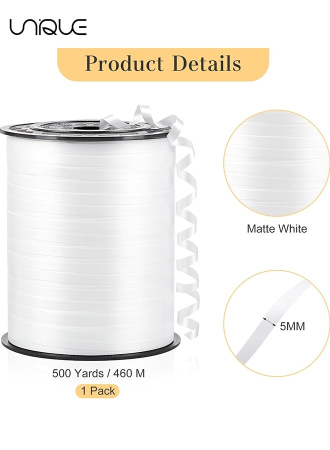 Unique 500 Yards White Curling Ribbon - Balloon Ribbon - Balloon String for Art&Craft Decor - Gift Wrapping,Ribbons and Bows for New Year Birthday Gifts Graduation Supplies (5mm Wide) - Image 2