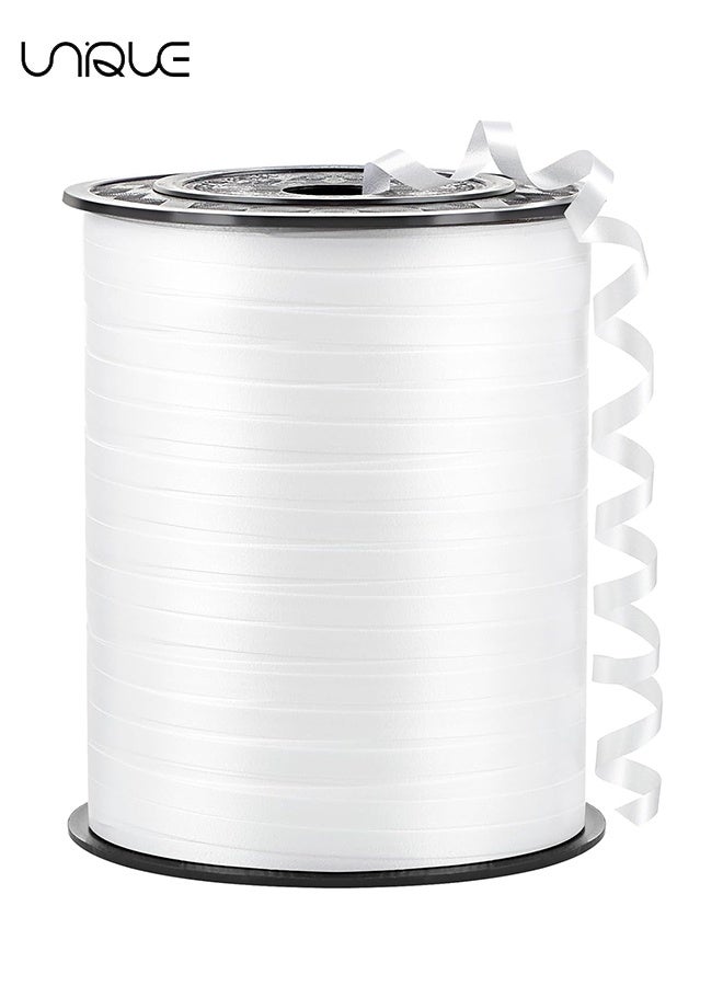 500 Yards White Curling Ribbon - Balloon Ribbon - Balloon String for Art&Craft Decor - Gift Wrapping,Ribbons and Bows for New Year Birthday Gifts Graduation Supplies (5mm Wide)