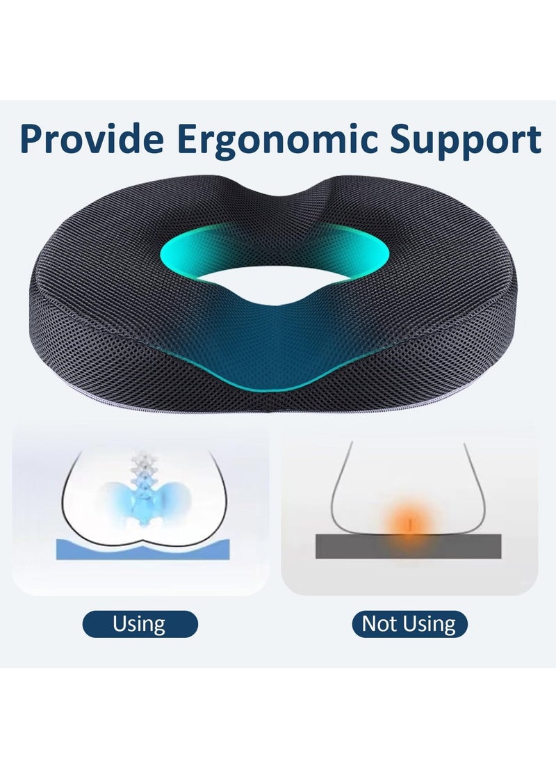 Memory Foam Car Seat Cushion Seat Cushions for Office Chairs Office Chair Cushion Ergonomic Donut Pillow for Desk Car and Gaming Back Pain Relief and Support (15.7* 3.94* 3.94in)  - Image 2