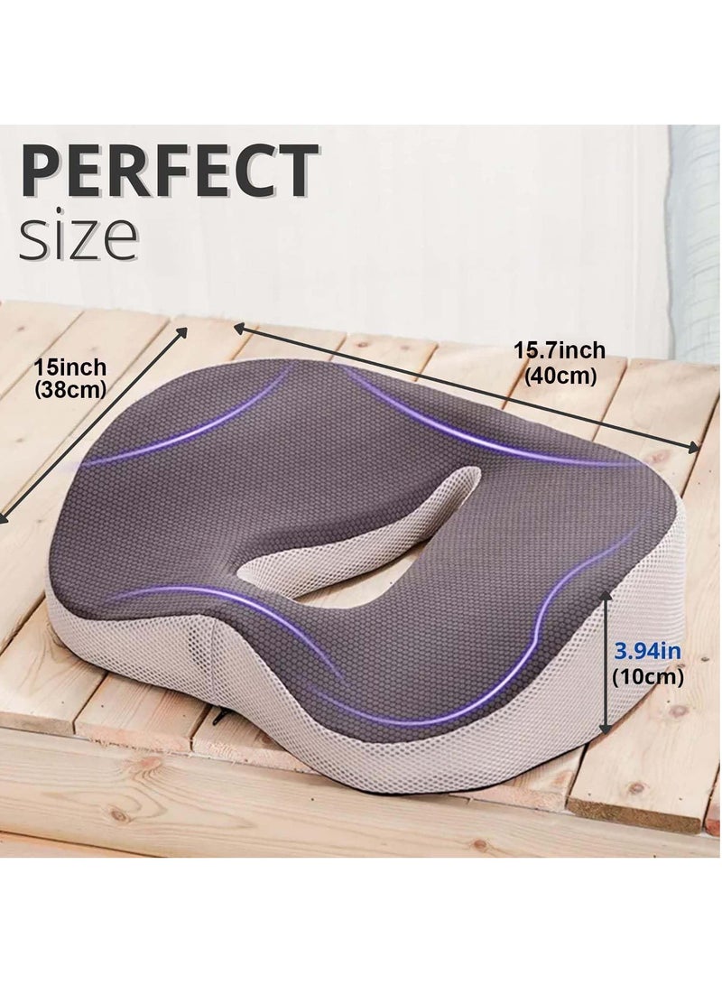 Memory Foam Car Seat Cushion Seat Cushions for Office Chairs Office Chair Cushion Ergonomic Donut Pillow for Desk Car and Gaming Back Pain Relief and Support (15.7* 3.94* 3.94in)  - Image 3