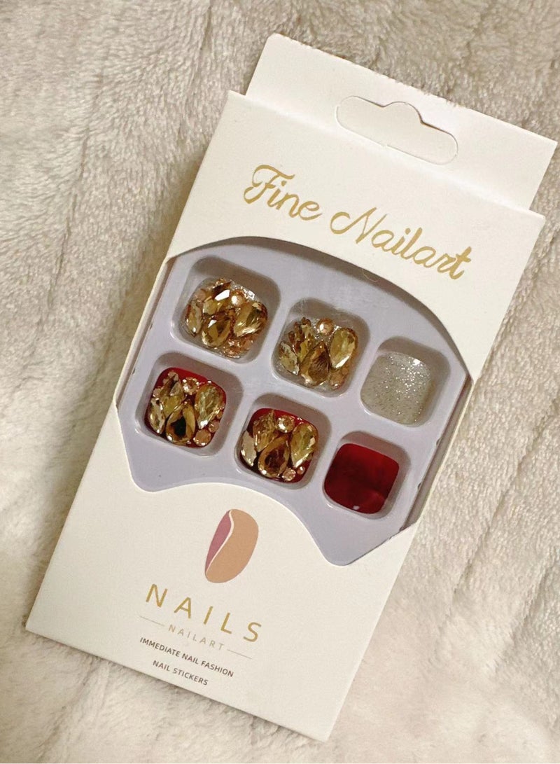 SYNSYB 24-Piece Short Square Press-on Toenails:Acrylic Fake Nails ,toe fake nails for Seamless Fit - Image 2