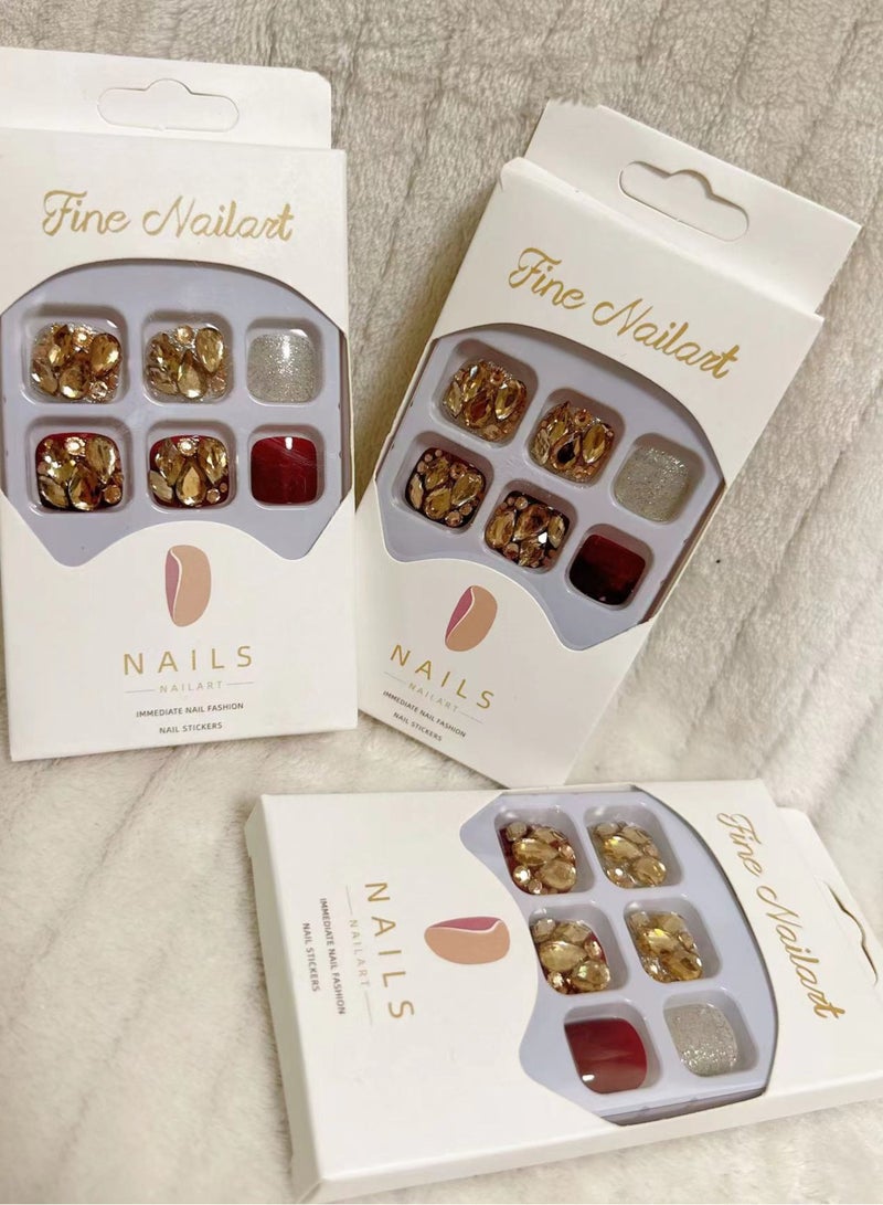 SYNSYB 24-Piece Short Square Press-on Toenails:Acrylic Fake Nails ,toe fake nails for Seamless Fit - Image 4