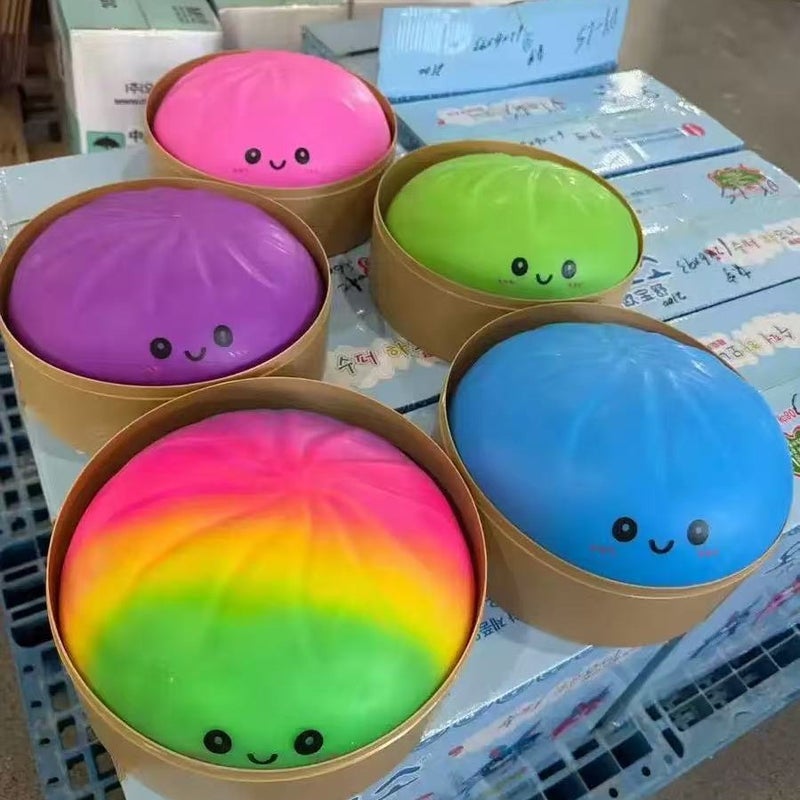 25CM Extra Large Simulation Steamed Bun Stress Relief Toy with Steamer - Image 2