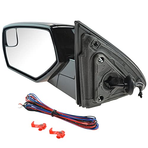 TRQ 2 Piece Driver and Passenger Side Mirror Assembly Set Electric Adjustment Heated Black Upgrade Compatible with 2015-2020 Chevrolet Suburban Tahoe GMC Yukon Yukon XL with spotter Glass GM1320505 - Image 4