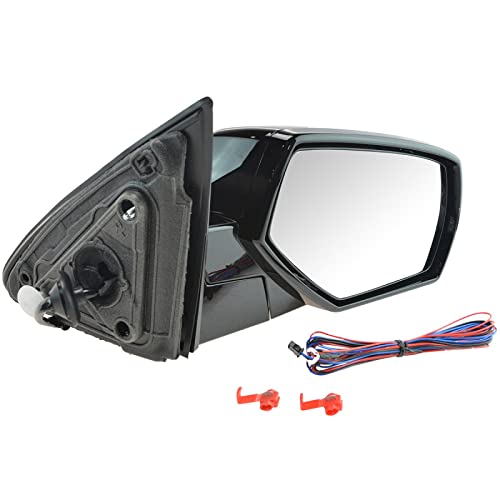 TRQ 2 Piece Driver and Passenger Side Mirror Assembly Set Electric Adjustment Heated Black Upgrade Compatible with 2015-2020 Chevrolet Suburban Tahoe GMC Yukon Yukon XL with spotter Glass GM1320505 - Image 5