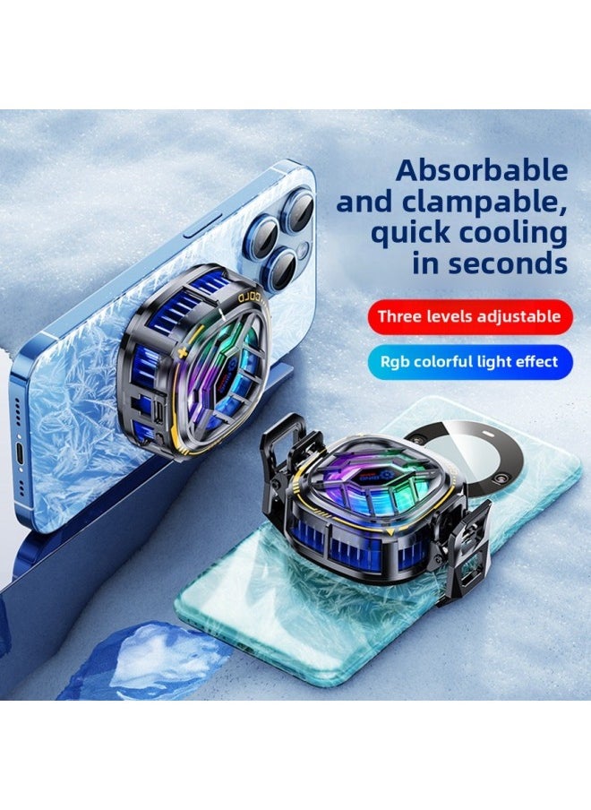Generic - The X76 Semiconductor Magnetic Icing Mobile Phone Radiator Three-speed Adjustment Refrigeration Cooling Artifact Advantage Impulse-Product Color:Standard Model (black And Silver Three Levels) - Image 1