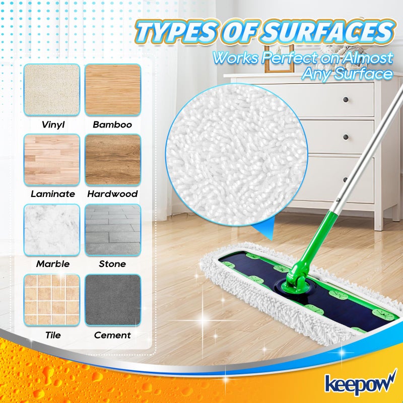 كيباو عبوات مقبولة XL Wet Respoow متوافقة مع Swiffer Swifeter XL X-Large Dry Completing Compling Compling Mopping Dopping Microfiber XL Mop Pads لتنظيف الأرضية السطحي/الخشب الصلب 4 حزمة - Image 5