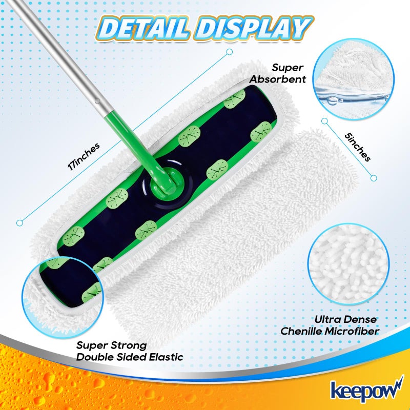 كيباو عبوات مقبولة XL Wet Respoow متوافقة مع Swiffer Swifeter XL X-Large Dry Completing Compling Compling Mopping Dopping Microfiber XL Mop Pads لتنظيف الأرضية السطحي/الخشب الصلب 4 حزمة - Image 3