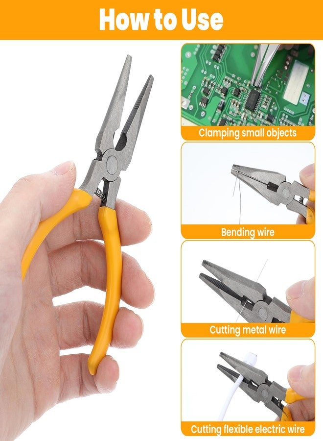Tobeelec 10 Pack 5" Needle Nose Pliers, Long Nose Pliers Set with Side Cutter, Mini Fine Needle Nose Pliers with Serrated Jaw, Precision Small Needle Nose Plier for Jewelry Making/Electronics/Craft - Image 4