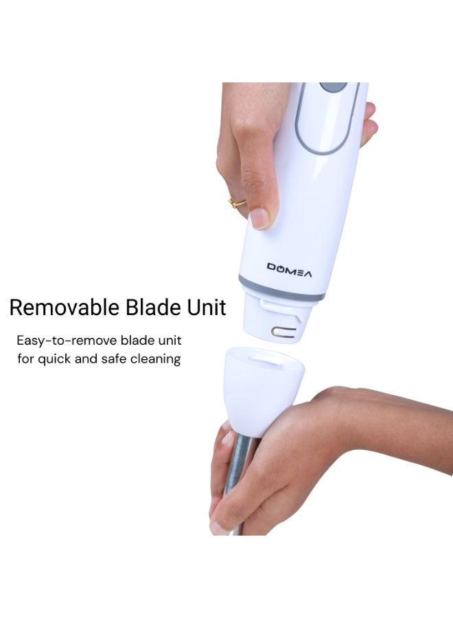 DOMEA Immersion Hand Blender, 500W with Stainless Steel Blades, Turbo Speed Function for Blending, Pureeing, Mixing Soups & Smoothies | Ergonomic, Lightweight & Quiet | Easy to Clean, Detachable Design - Image 5