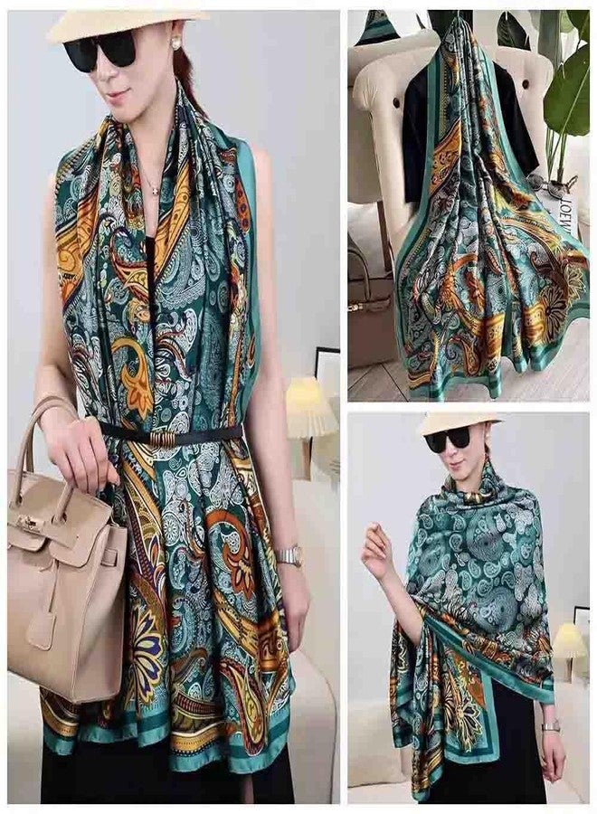 Acotavie Scarfs for Women Dressy Fashion Scarves Long Floral Pattern Scarf Lightweight Sunscreen Shawls, C043, 70.86 inches x 35 inches - Image 3