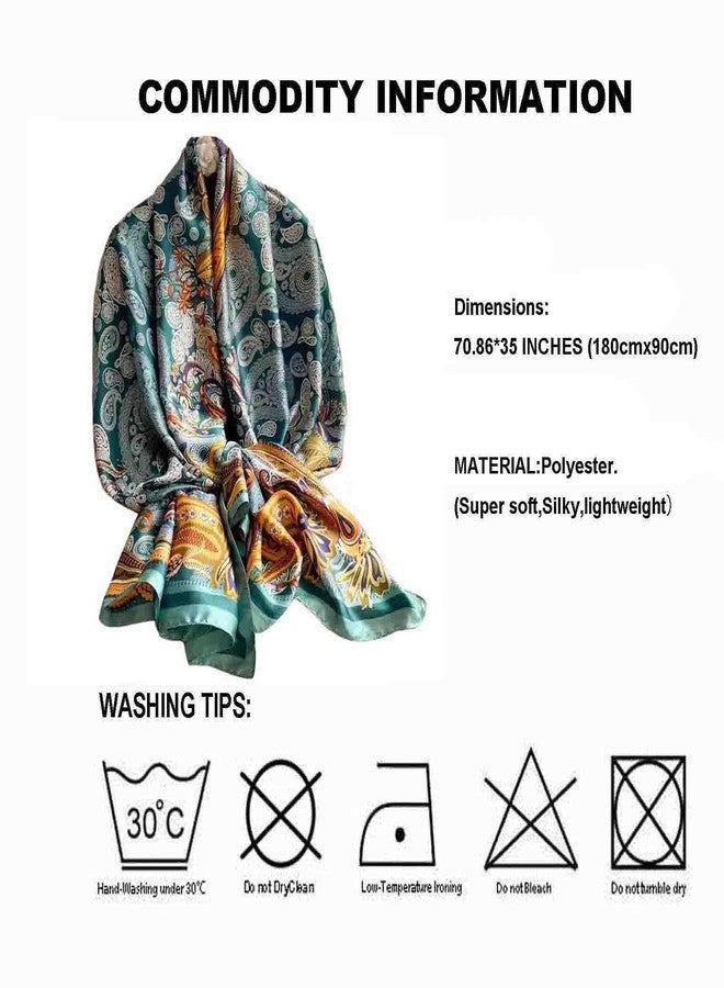 Acotavie Scarfs for Women Dressy Fashion Scarves Long Floral Pattern Scarf Lightweight Sunscreen Shawls, C043, 70.86 inches x 35 inches - Image 4