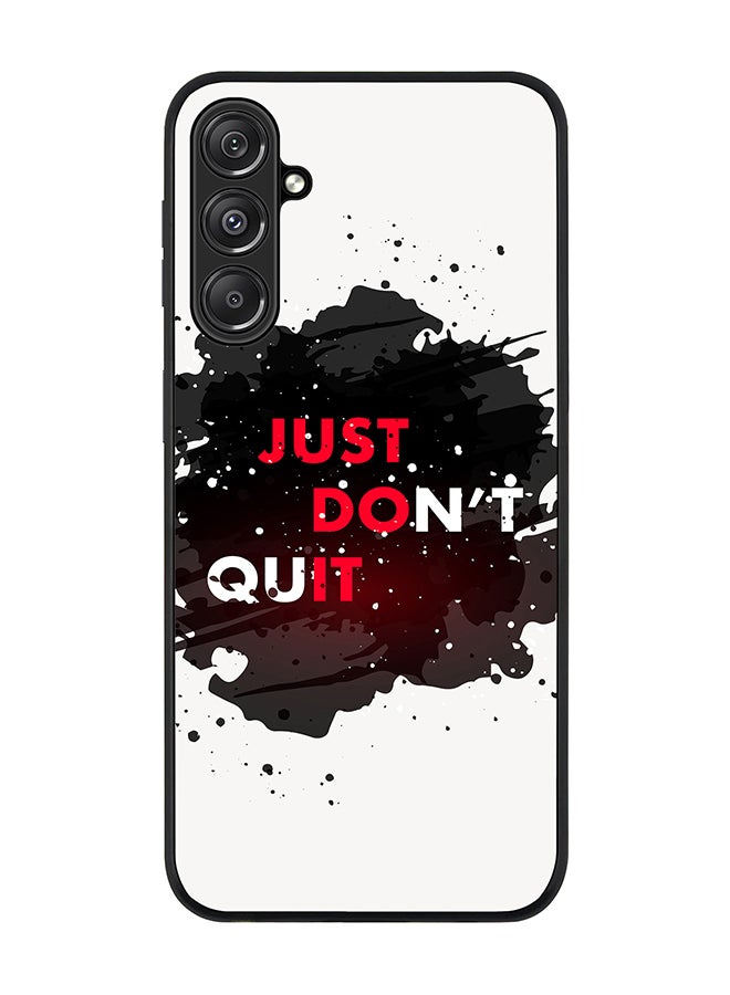 Stylizedd Rugged Black Edge case for Samsung Galaxy M34 5G, Custom Slim fit Flexible Anti Drop Thin Phone Case Cover - Just don't quit - Image 1