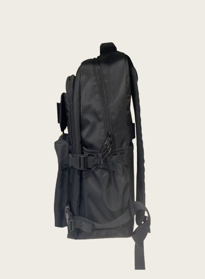 Beautiful Stylish Black Tactical Laptop Backpack, Student Backpack, Ergonomic Backpack, Lightweight Backpack, Adjustable Shoulder Strap Backpack, Minimalist Aesthetic Student Backpack.  - Image 4