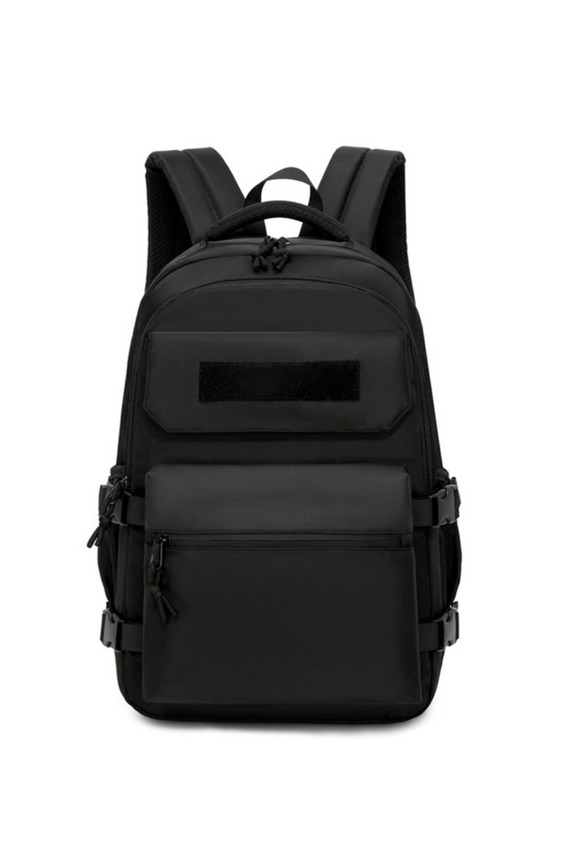 Stylish Black Tactical Laptop Backpack, Student Backpack, Ergonomic Backpack, Lightweight Backpack, Adjustable Shoulder Strap Backpack, Minimalist Aesthetic Student Backpack. - Image 1