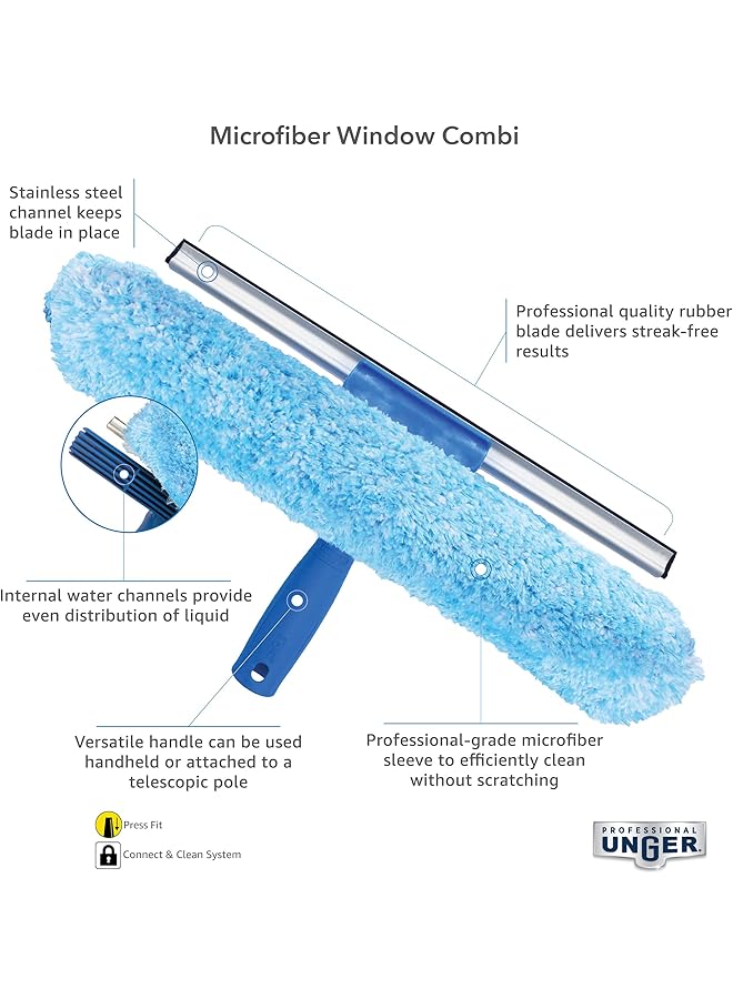 إيروريكس أداة تنظيف النوافذ الاحترافية 2 في 1 من الألياف الدقيقة وممسحة 10 بوصات - Image 2