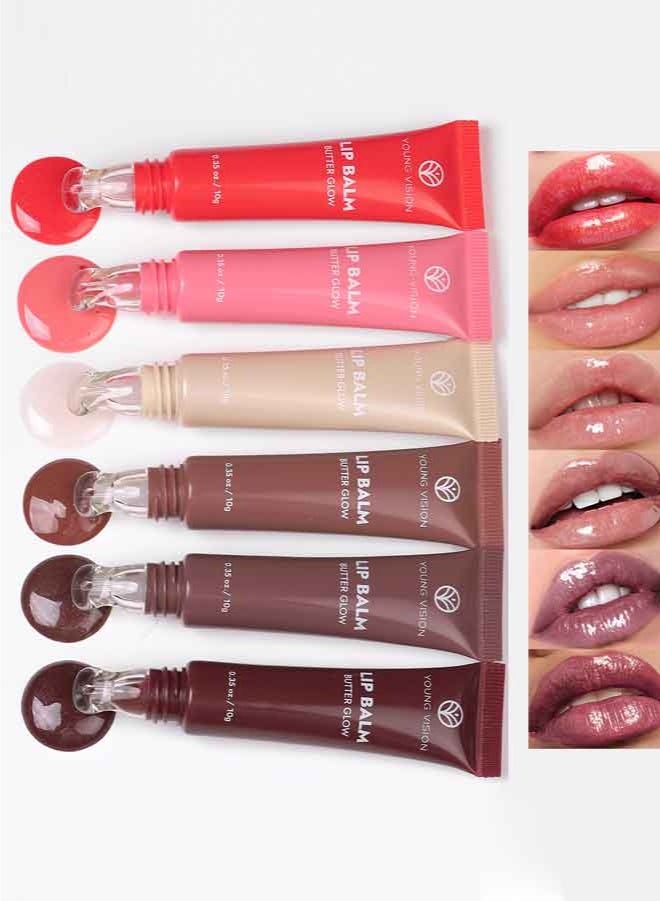 YOUNG VISION 6 Colors Shiny Lip Gloss, Non Sticky Long Lasting Lip Tint, Hydrating Nourishing High Pigment Lip Makeup, Natural Lip Care Gloss - Image 1