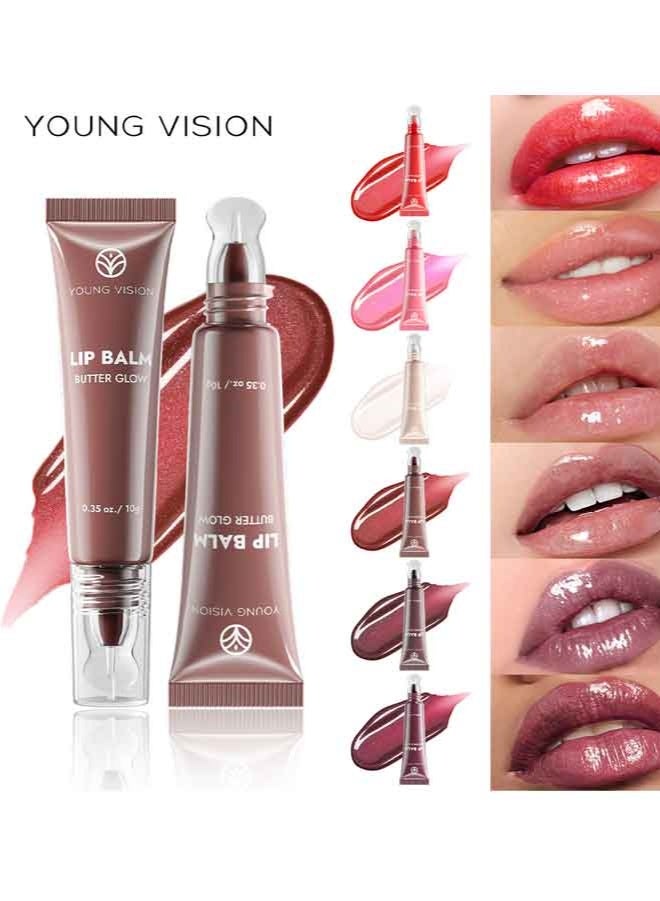 YOUNG VISION 6 Colors Shiny Lip Gloss, Non Sticky Long Lasting Lip Tint, Hydrating Nourishing High Pigment Lip Makeup, Natural Lip Care Gloss - Image 2