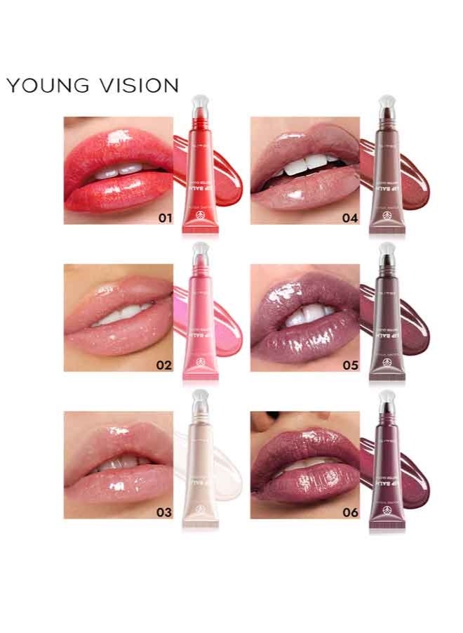 YOUNG VISION 6 Colors Shiny Lip Gloss, Non Sticky Long Lasting Lip Tint, Hydrating Nourishing High Pigment Lip Makeup, Natural Lip Care Gloss - Image 3