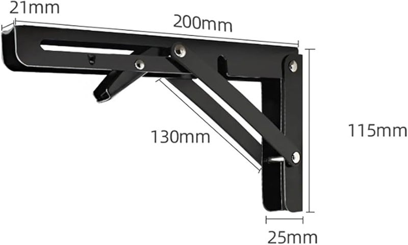 Heavy Duty 8 Inch Folding Shelf Brackets Collapsible Metal Hinge For Wall Bench Table DIY - Image 3