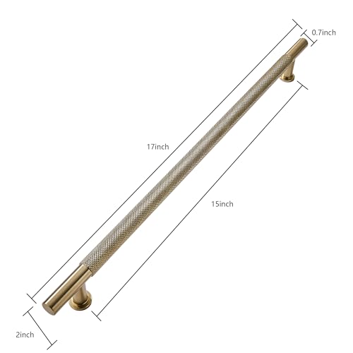 khtumeware 1 Pack 15 Inch381mm Soild Knurled Appliance Pulls Champagne Bronze Cabinet Pulls Drawer Pulls Kitchen Hardware Kitchen Handles for Cabinets Cupboard Handles - Image 3
