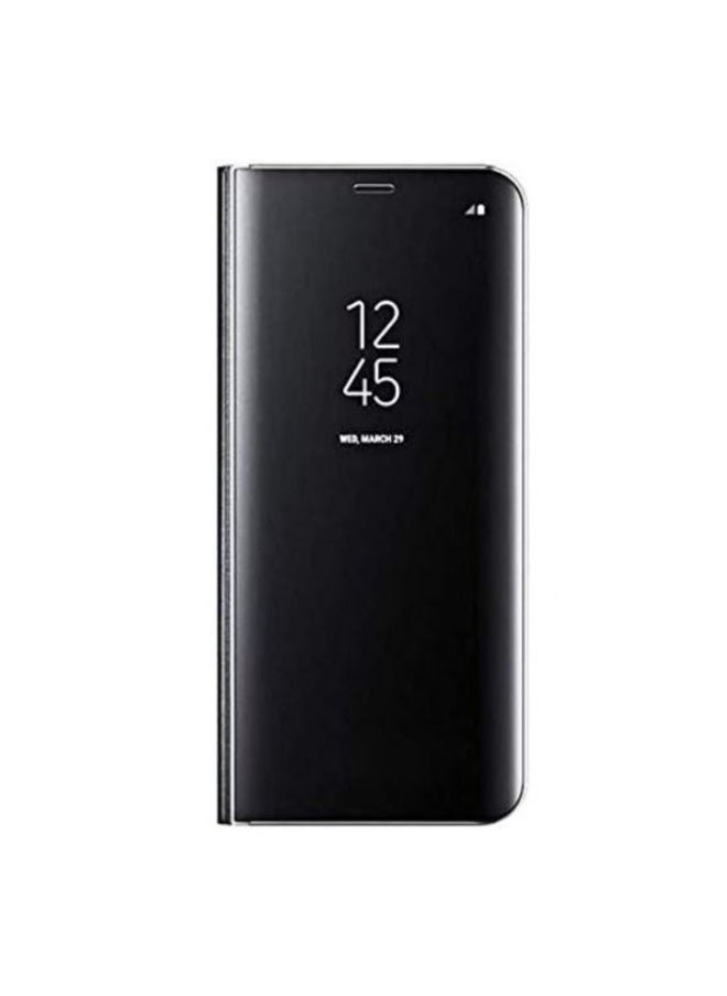 ماركة غير محددة - جراب قلاب شفاف لهاتف Realme 7، بدون مستشعر، مع وضعية مشاهدة ثابتة، غطاء حماية كامل بمرآة، متوافق مع هاتف Realme 7 (6.5 بوصة) (أسود) - Image 1