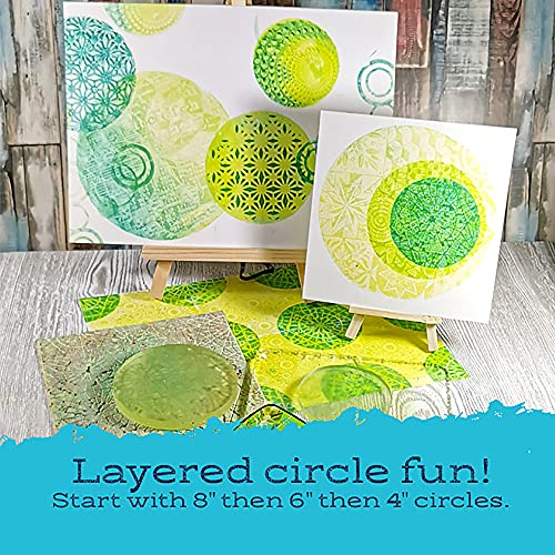 Gel Press Monoprinting Print Plate - 4” Circle (10.2 cm) Gel Plate - Printmaking Supplies - Reusable Gel Printing Plates for Press Art for Card Making, Scrapbooking, Journaling, Arts & Crafts - Image 3