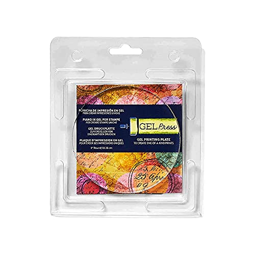 Gel Press Monoprinting Print Plate - 4” Circle (10.2 cm) Gel Plate - Printmaking Supplies - Reusable Gel Printing Plates for Press Art for Card Making, Scrapbooking, Journaling, Arts & Crafts - Image 1