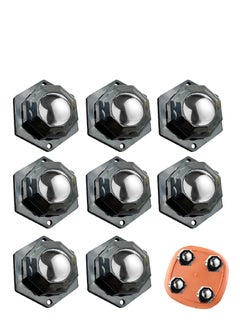SYOSI Self Adhesive Universal Wheels, 8Pack Stainless Steel Mini Caster Wheels Swivel Wheels, 360 Degree Rotation Sticky Pulley for Bins Bottom Storage Box Furniture Trash Can, 20lbs Load Capacity  - Image 1