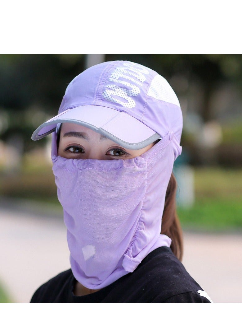 Generic Women's Summer Outdoor Quick Dry Sun Protection Hat Face Covering Cycling Hat Lace Net Cap Breathable Cool Design