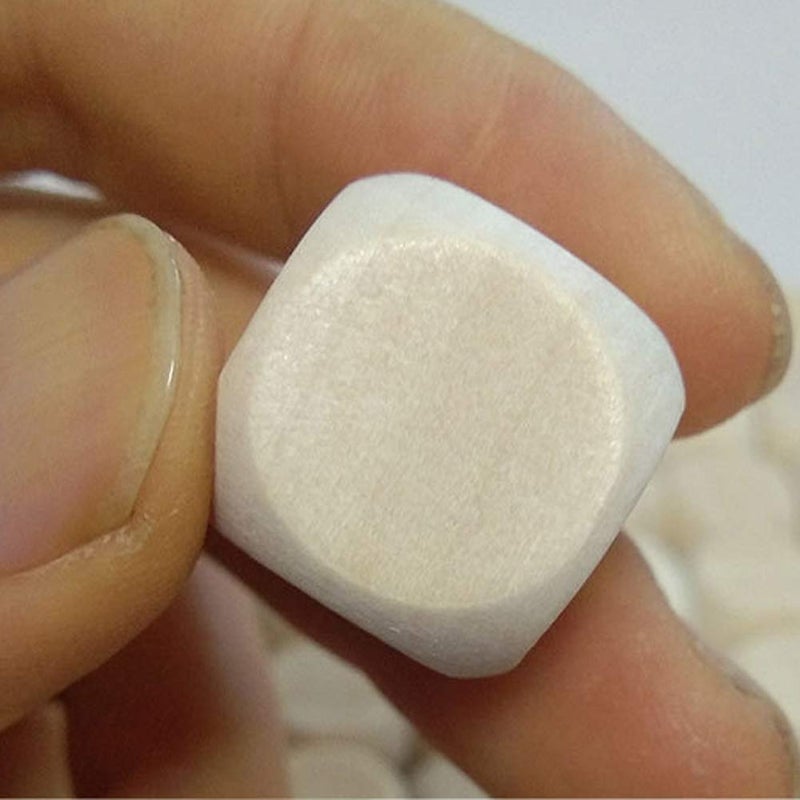 Teensery 100 Pcs Blank Wooden Dice Unfinished Square Blocks 6 Sided Wood Cubes with Rounded Corners for DIY Craft Projects (16MM) - Image 3