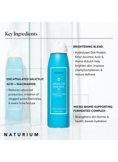 NATURIUM Salicylic Acid Body Spray 2% Blemishfighting & Pore Treatment With Niacinamide Plus Brightening Ingredients 4 Oz  - Image 5