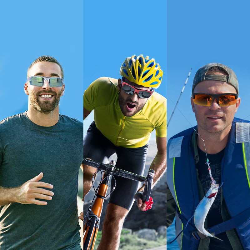 Duduma Polarized Sports Sunglasses for for Men Women Fishing Cycling Running Golf Driving Glasses Tr62 Superlight Frame (Black matte/red mirror) - Image 5
