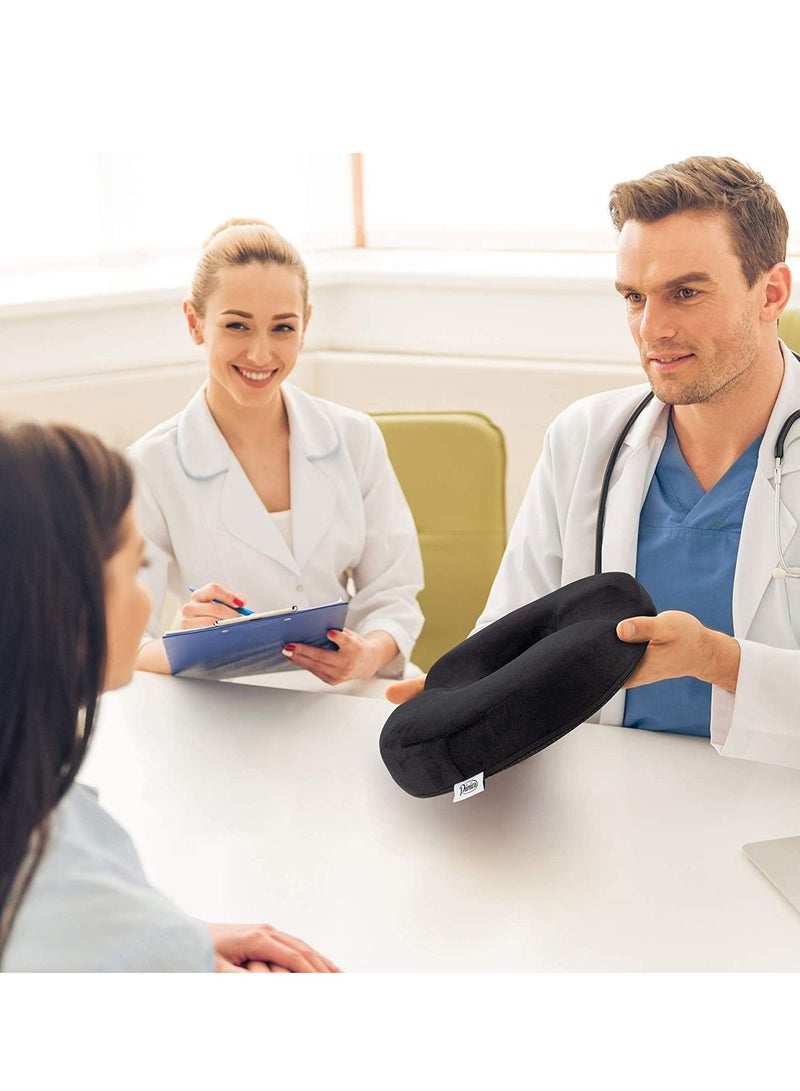 ميكسد دونات وسادة وسادة الذيل البواسير -- المرأة الحامل العظام وسادة مسكن ، Coccyx ، الاستلقاء ، بعد الولادة ، عرق النسا ، 18 بوصة سوداء - Image 2