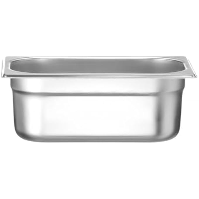 هندي Recipiente Gn 14Contenedor GnBordes RedondeadosResistente A Temperaturas De 40A 300Capto Para HornosCongeladoresCalientaplatosBao Mara28L265X162H 100MmAcero Inoxable - Image 1