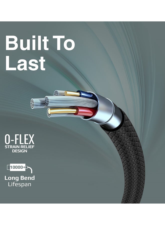 بروميت كابل بروميت USB إلى USB-C ، كابل شحن متين من السيليكون من النوع C مع شحن سريع 2 أمبير ، مزامنة بيانات 480 ميجابت في الثانية ، سلك 1 متر وعمر انحناء طويل 10000 لسامسونج جالاكسي S22 ، iPad Air ، XCord-AC ، أسود أسود - Image 4