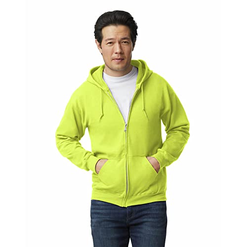 Gildan Adult Fleece Zip Hoodie Sweatshirt, Style G18600, Multipack, Safety Green (1-pack), Medium - Image 1