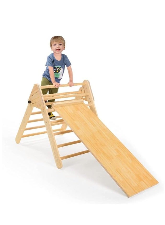 الخشب الصلب تسلق المثلث الأطفال في الأماكن المغلقة منزل صغير متنزه الأسرة الطفل تسلق الشريحة جنبا إلى جنب رف قابلة للطي - Image 3