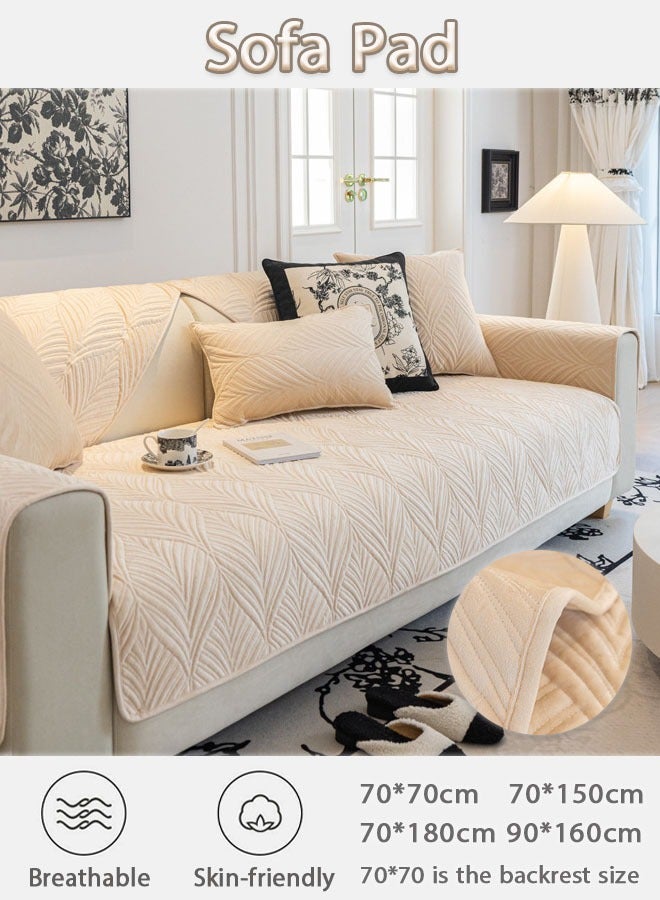Sofa Pad Simple Modern Sofa Sleeve Non -Slip Flush Cushion Four Seasons Universal Dutch Sofa Cover Covered Towels, Multi -Sized Wear Resistance, Dirty, Washing, Can Be Removed（Beige）  - Image 1