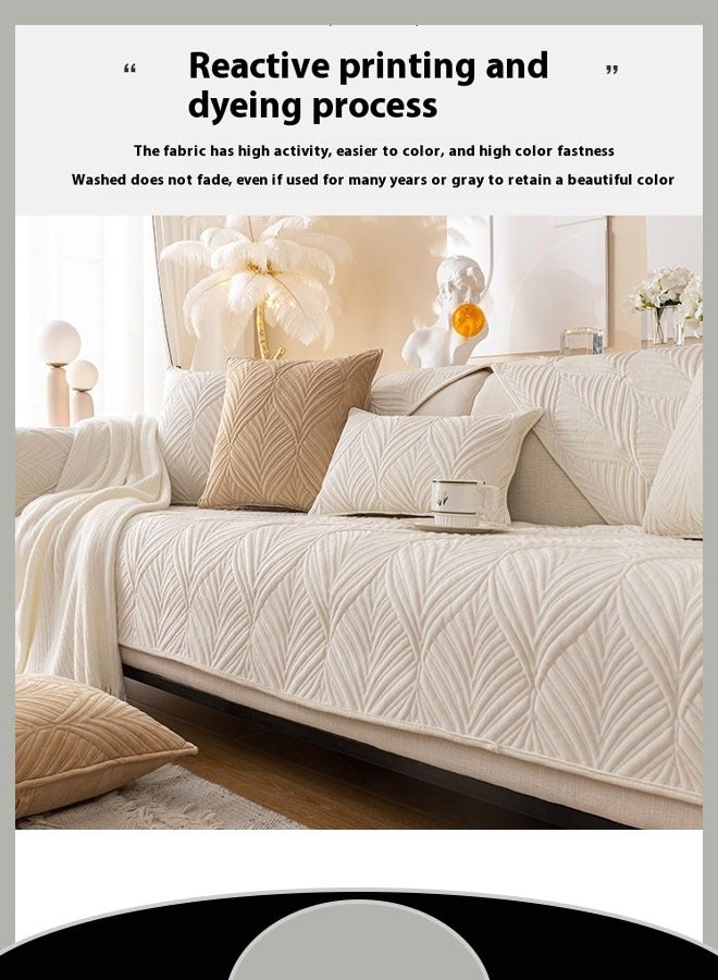 Sofa Pad Simple Modern Sofa Sleeve Non -Slip Flush Cushion Four Seasons Universal Dutch Sofa Cover Covered Towels, Multi -Sized Wear Resistance, Dirty, Washing, Can Be Removed（Beige）  - Image 2