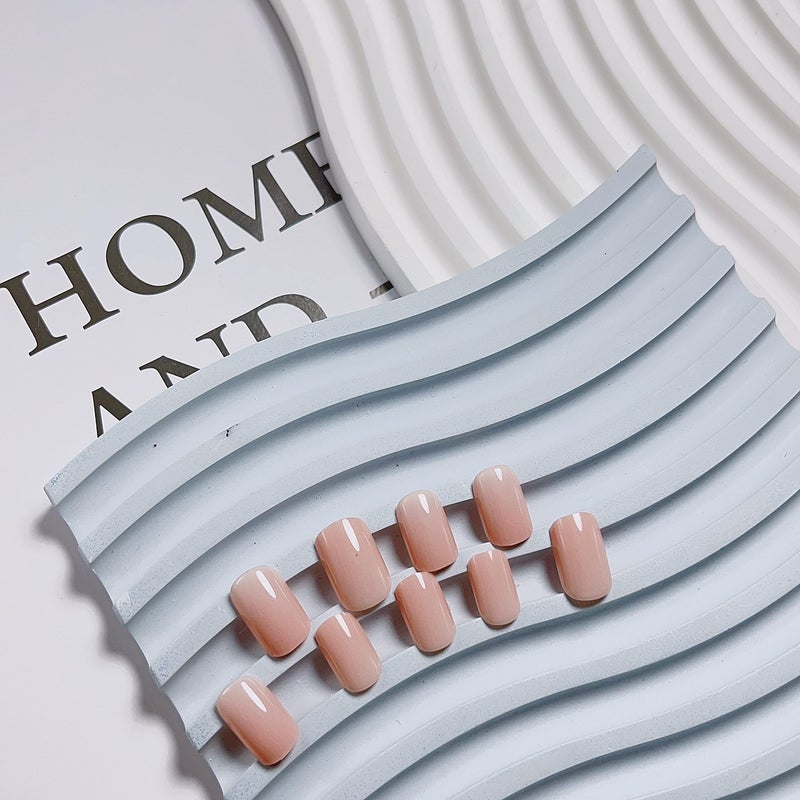 XCREANDO Nude Pink Press on Nails Short Square, Fake Nails Glue on Short Square Nails Press ons, Soft Gel Glue on Nails Stick on Nails for Women Thick Reusable Solid Color Acrylic Nails 24pcs - Image 4