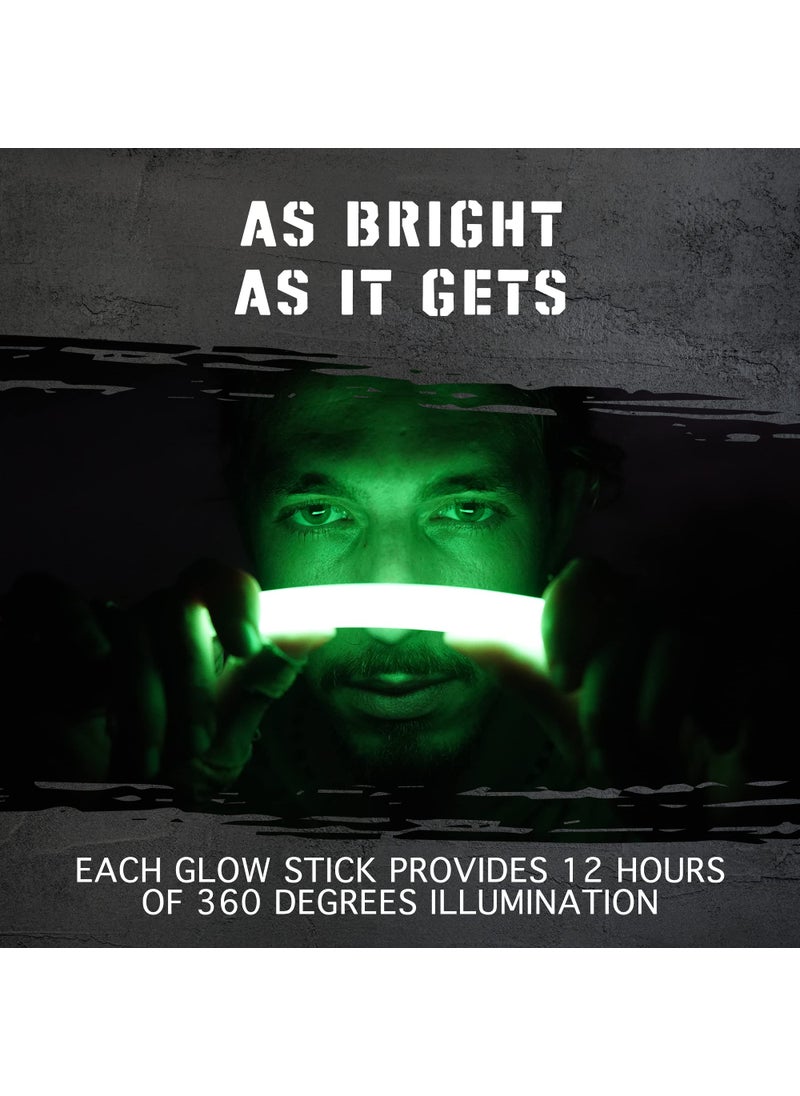 Glow Mind 12 Ultra Bright Emergency Glow Sticks - Individually Wrapped Long Lasting Industrial Grade Glowsticks for Survival Gear, Camping Lights, Power Outages and Military Use (Green)  - Image 3
