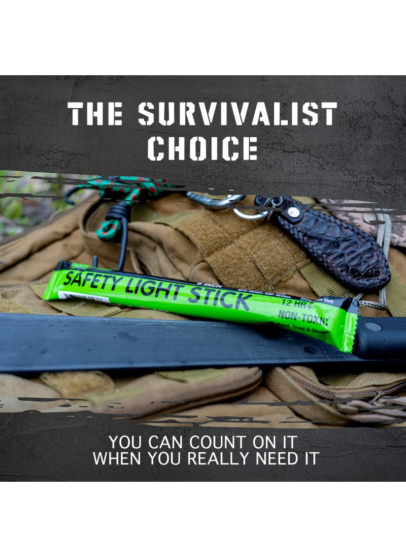 Glow Mind 12 Ultra Bright Emergency Glow Sticks - Individually Wrapped Long Lasting Industrial Grade Glowsticks for Survival Gear, Camping Lights, Power Outages and Military Use (Green)  - Image 2