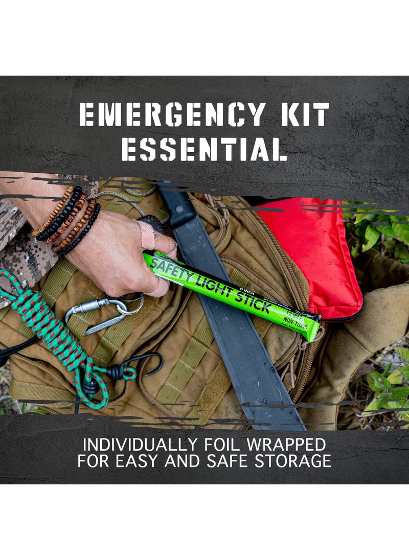 Glow Mind 12 Ultra Bright Emergency Glow Sticks - Individually Wrapped Long Lasting Industrial Grade Glowsticks for Survival Gear, Camping Lights, Power Outages and Military Use (Green)  - Image 5