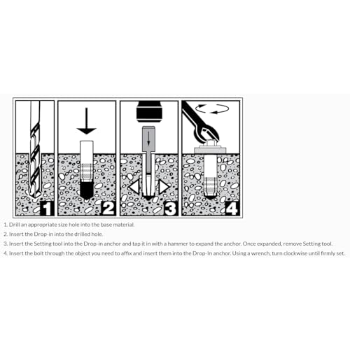 BCP Fasteners 8 Pack 3/8" Inch Premium Zinc Plated Carbon Steel Concrete Knurled Drop in Anchors (BCP1000) - Image 2