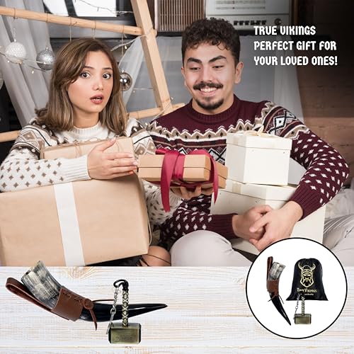 TRUE VIKING Drinking Horn — 10-12 Inch Viking Gifts for Men & Women | With Thor Bottle Opener & Stand | Handmade & Real Ox Horns | Norse Viking Cup Perfect For Beer, Ale, Mead (12 Oz) (Natural Polished) - Image 4
