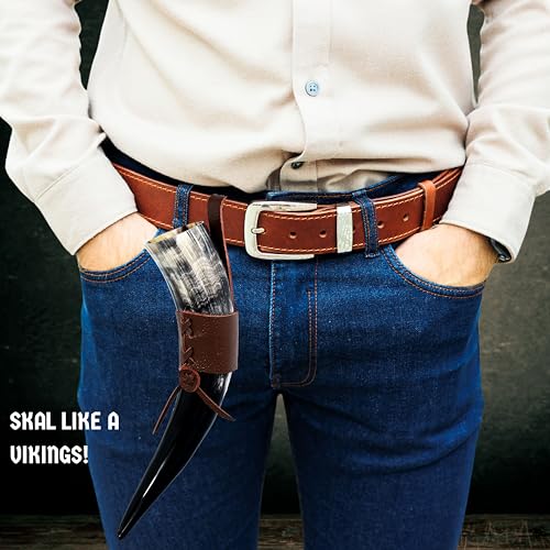 TRUE VIKING Drinking Horn — 10-12 Inch Viking Gifts for Men & Women | With Thor Bottle Opener & Stand | Handmade & Real Ox Horns | Norse Viking Cup Perfect For Beer, Ale, Mead (12 Oz) (Natural Polished) - Image 5