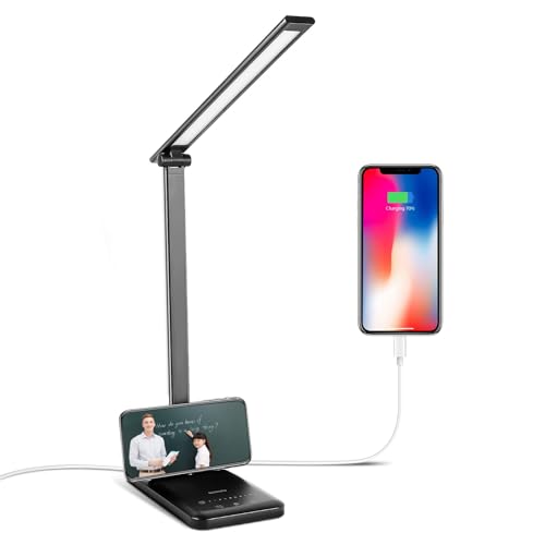 Semlos LED Desk Lamp, Eye-Caring Table Lamps with 5 Brightness Levels & 5 Lighting Modes, 45 Min Auto Timer, Touch Control and Memory Function, Dimmable Home Office Study Reading Desk Light,Black - Image 1