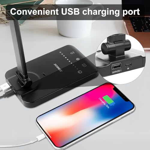 Semlos LED Desk Lamp, Eye-Caring Table Lamps with 5 Brightness Levels & 5 Lighting Modes, 45 Min Auto Timer, Touch Control and Memory Function, Dimmable Home Office Study Reading Desk Light,Black - Image 3